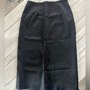 Black Satin Pencil Skirt